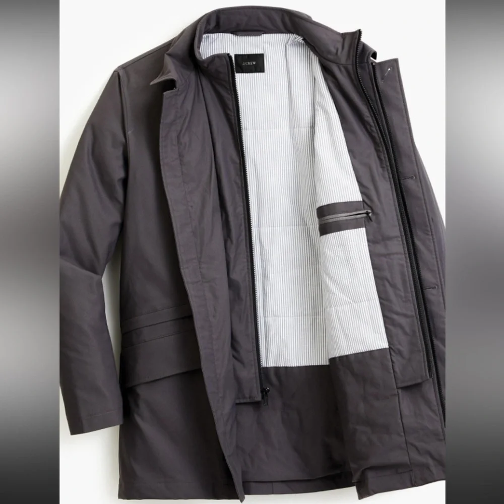 J. Crew Men’s Fulton Insulated Polartec Jacket in grey  Size Large NWT